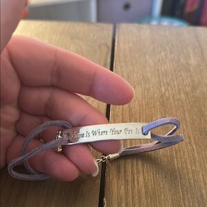 Silver Pet Quote Bracelet with Purple Strap
